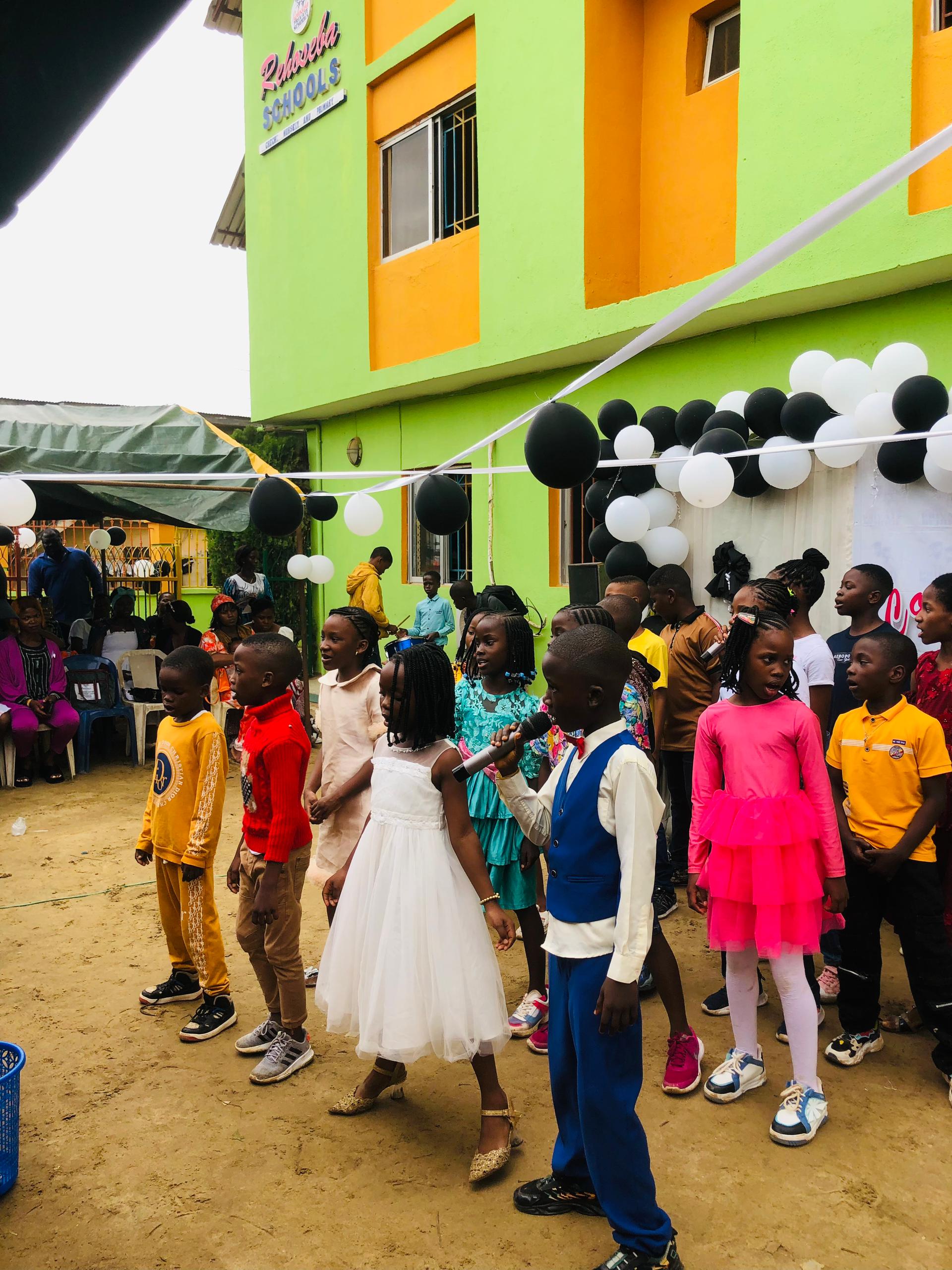 Rehoseba pupils taking part in a school event